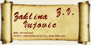 Žaklina Vujović vizit kartica